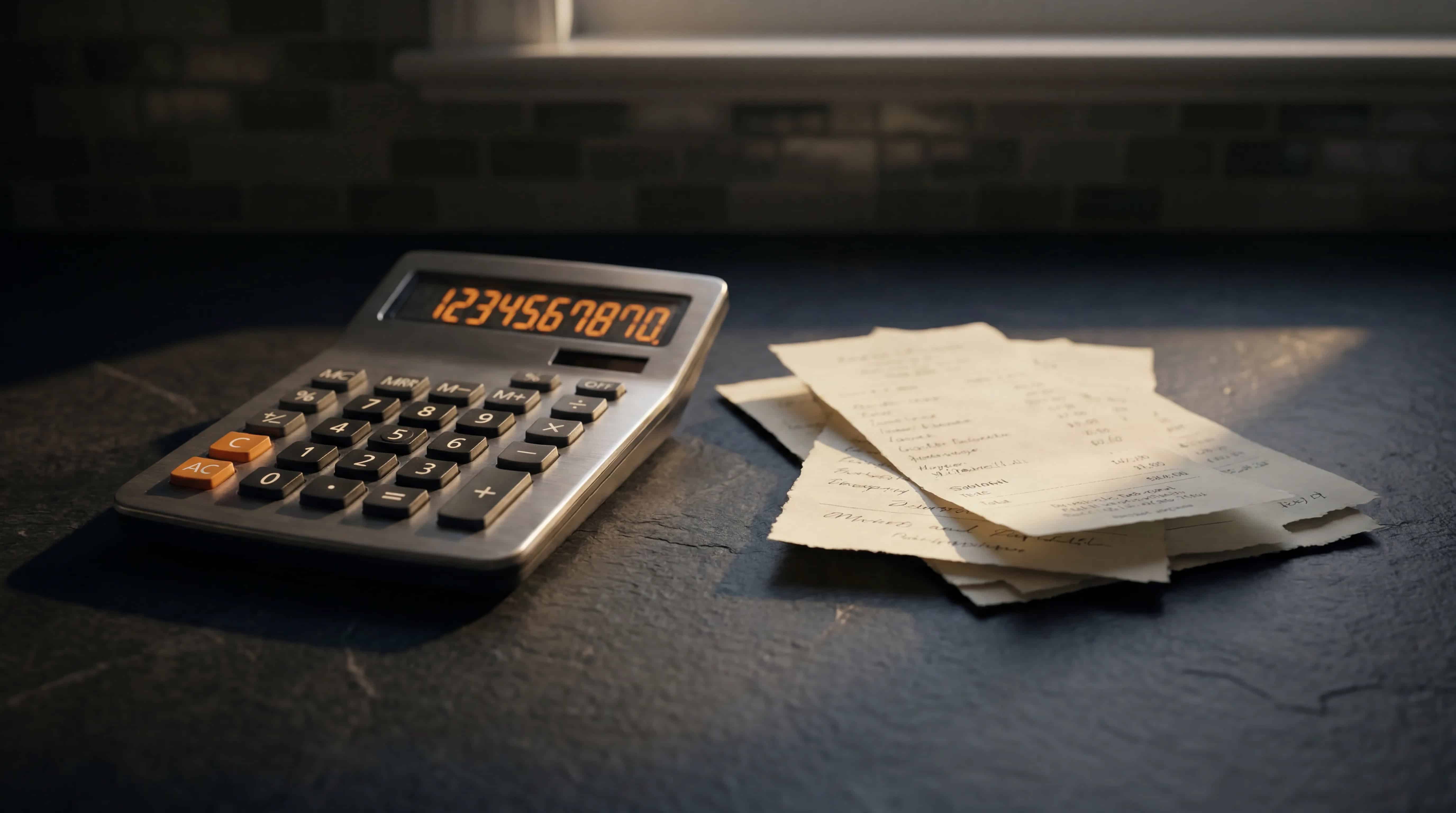 Calculator, bills and plan paperwork for a New York Essential Plan coverage decision