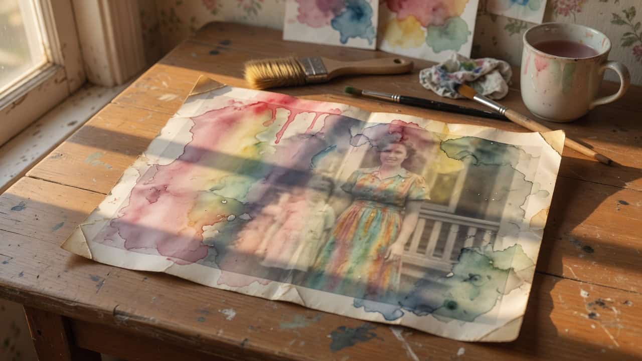 A photograph being repainted as a metaphor for memory reconsolidation