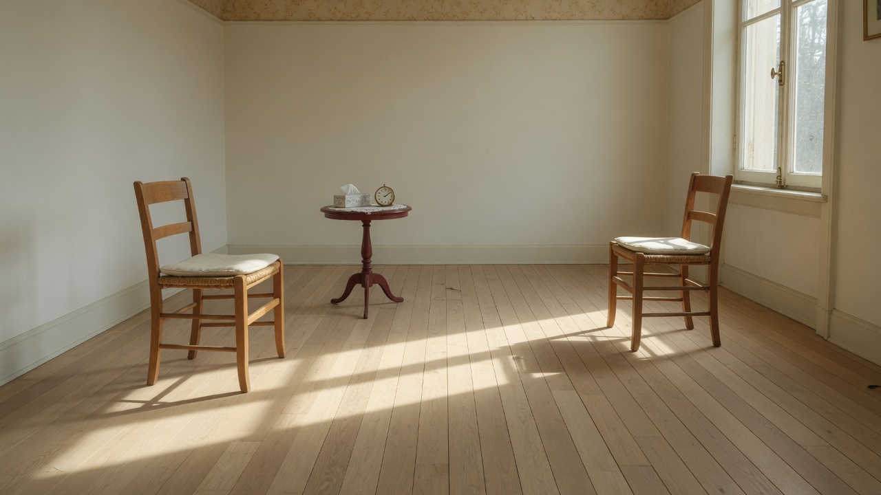 Two empty chairs representing the therapeutic alliance